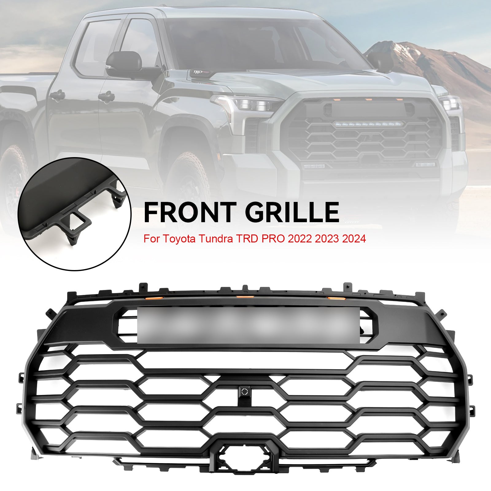 2022-2025 Toyota Tundra Trd Pro Style Bumper Grill Grill Matte Black