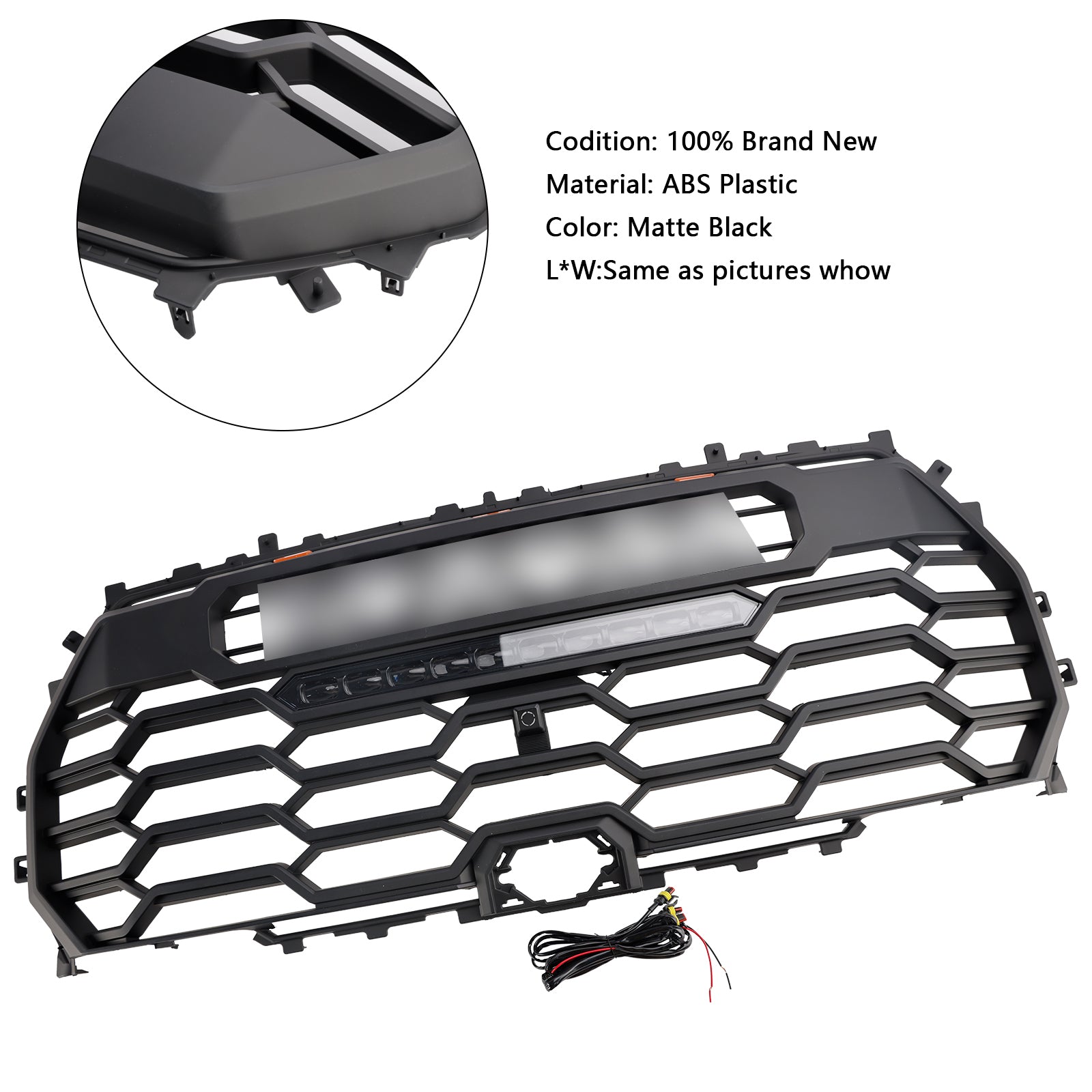 Toyota Tundra | TRD Pro Grille | 2022-2025 | Matte Black Front Bumper Grill W/ LED Light