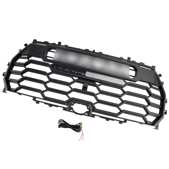 Griglia radiatore presa d'aria anteriore nera TRD PRO con LED per Toyota Tundra 2022-2025 & Lettera & Barra luminosa