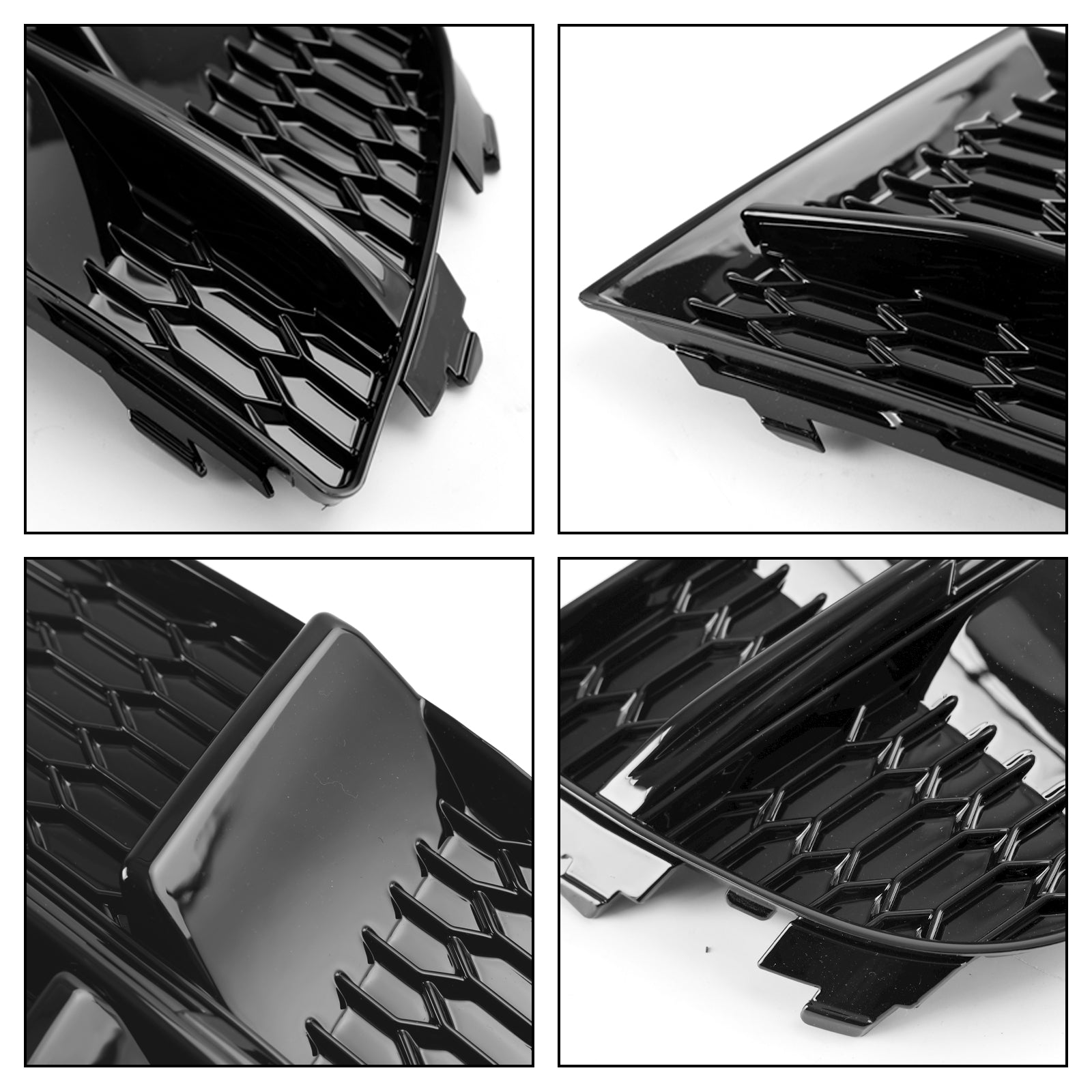 2017–2020 Audi A3 S-Line/S3 8V Honeycomb Lower Grill Front Bumper Fog Light Lower Black Cover Grille 8V3807681AE 8V3807682Q