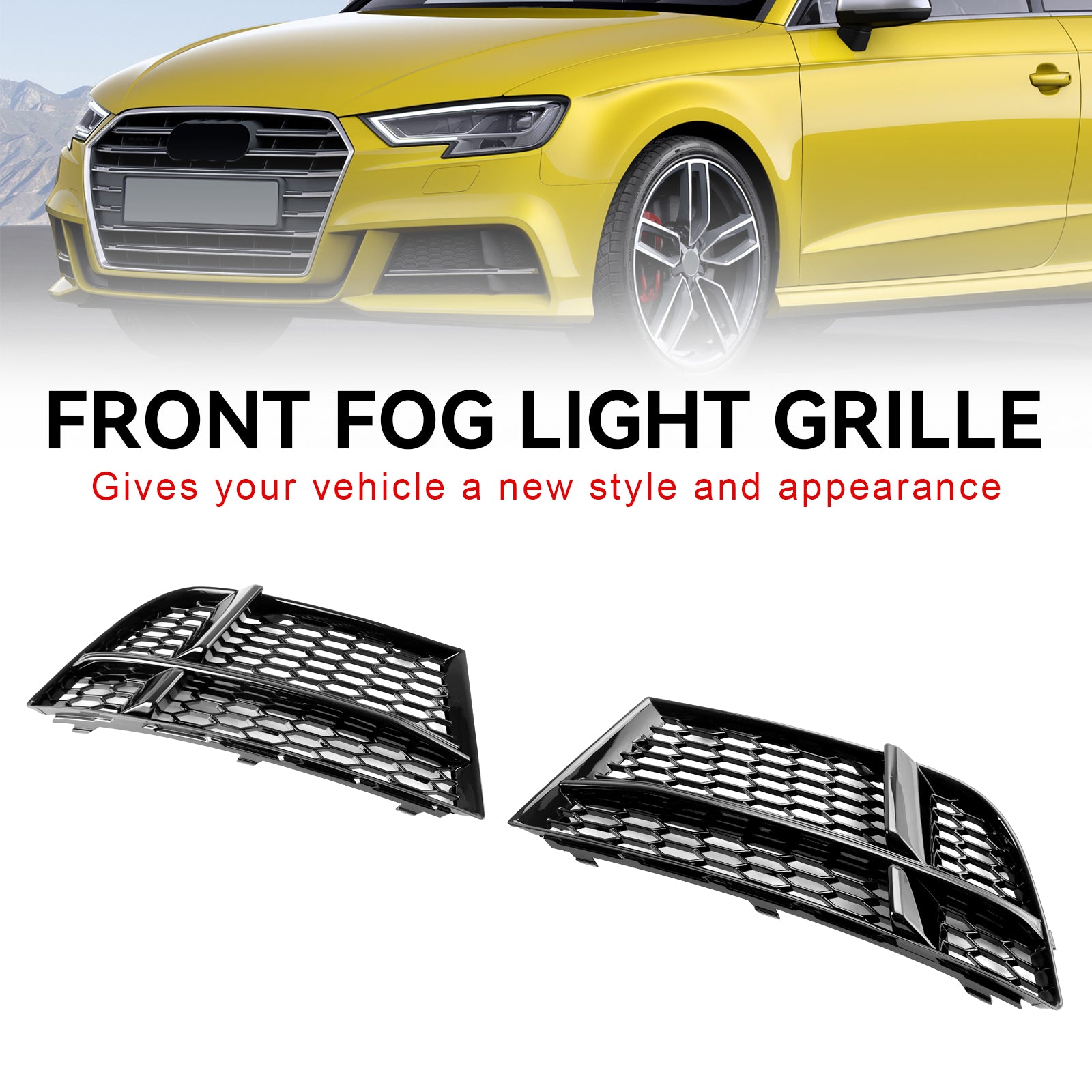 Audi A3 8V S-Line Sedan/Sportback/Convertible 2016.05-2020 Front Fog Light Cover Bezel Grille