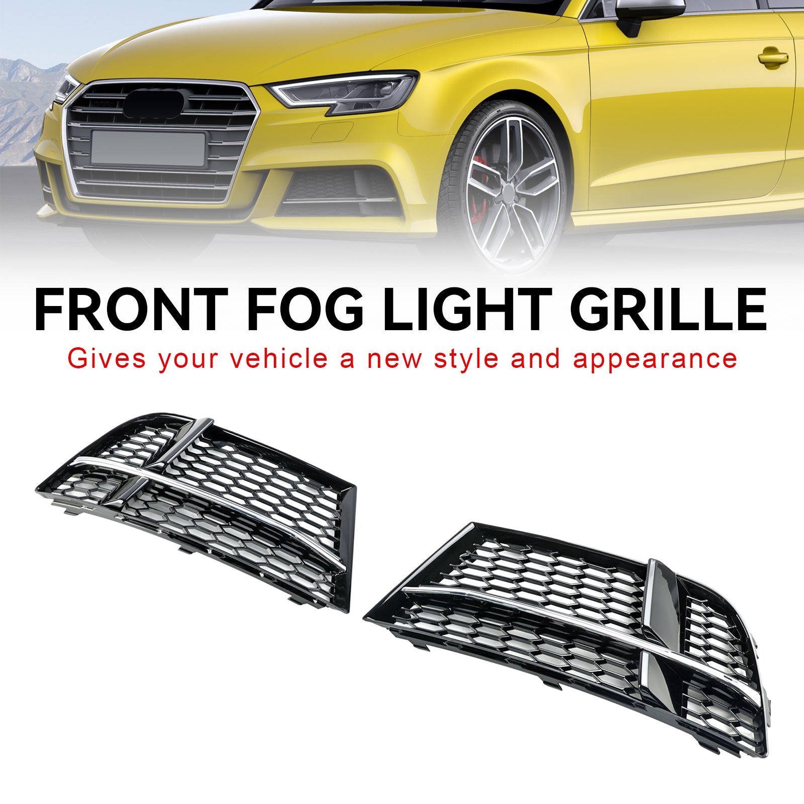 Audi A3 8V S-Line Sedan/Sportback/Convertible 2016.05-2020 Front Fog Light Cover Bezel Grille