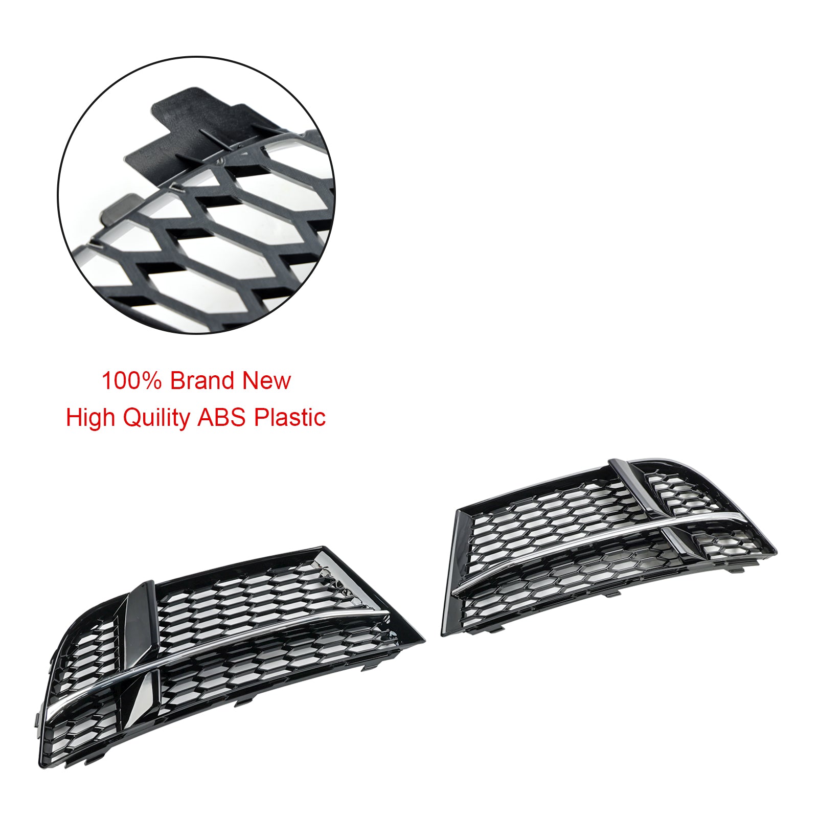 Cubierta de luz antiniebla delantera y bisel de rejilla para Audi A3 8V S-Line Sedán/Sportback/Convertible 2016.05-2020