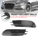 2012-2015 Audi A6 C7 Pre-Facelift Honycomb Lower Grille 2PCS Front Bumper Fog Light Black Cover Grill-14