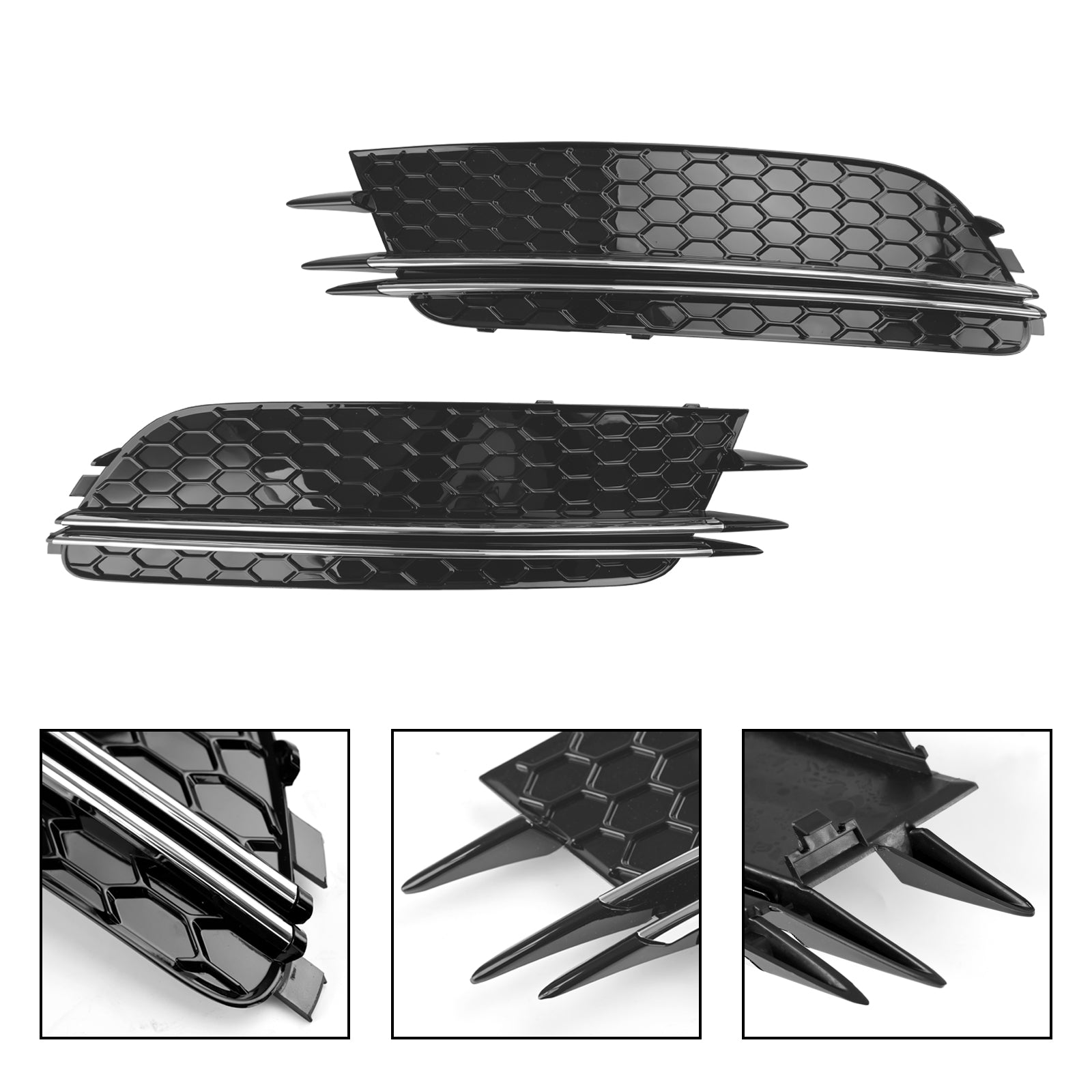 Audi 2012-2015 A6 C7 2 piezas cubierta de luz antiniebla delantera bisel parachoques rejilla
