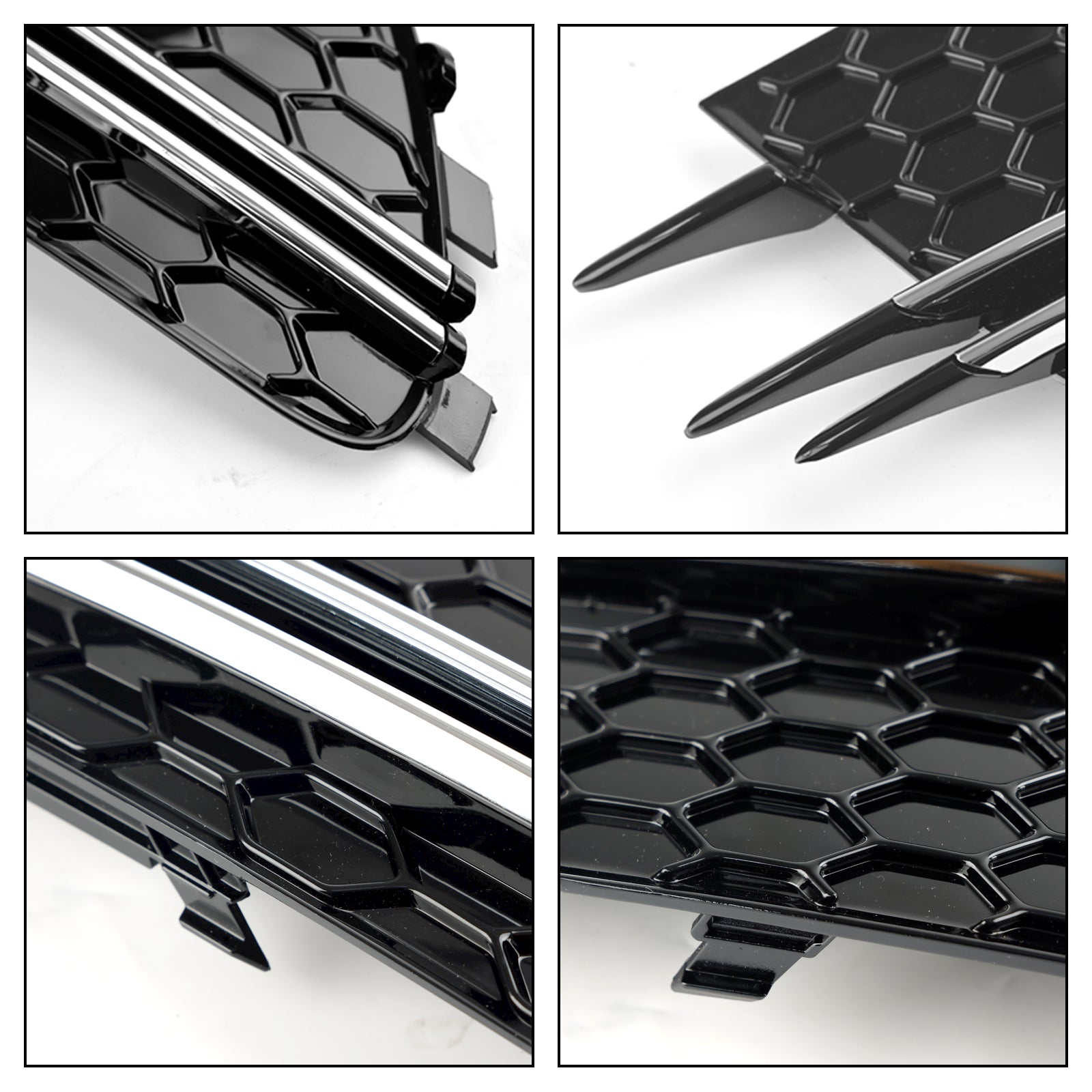 Audi 2012-2015 A6 C7 2 piezas cubierta de luz antiniebla delantera bisel parachoques rejilla