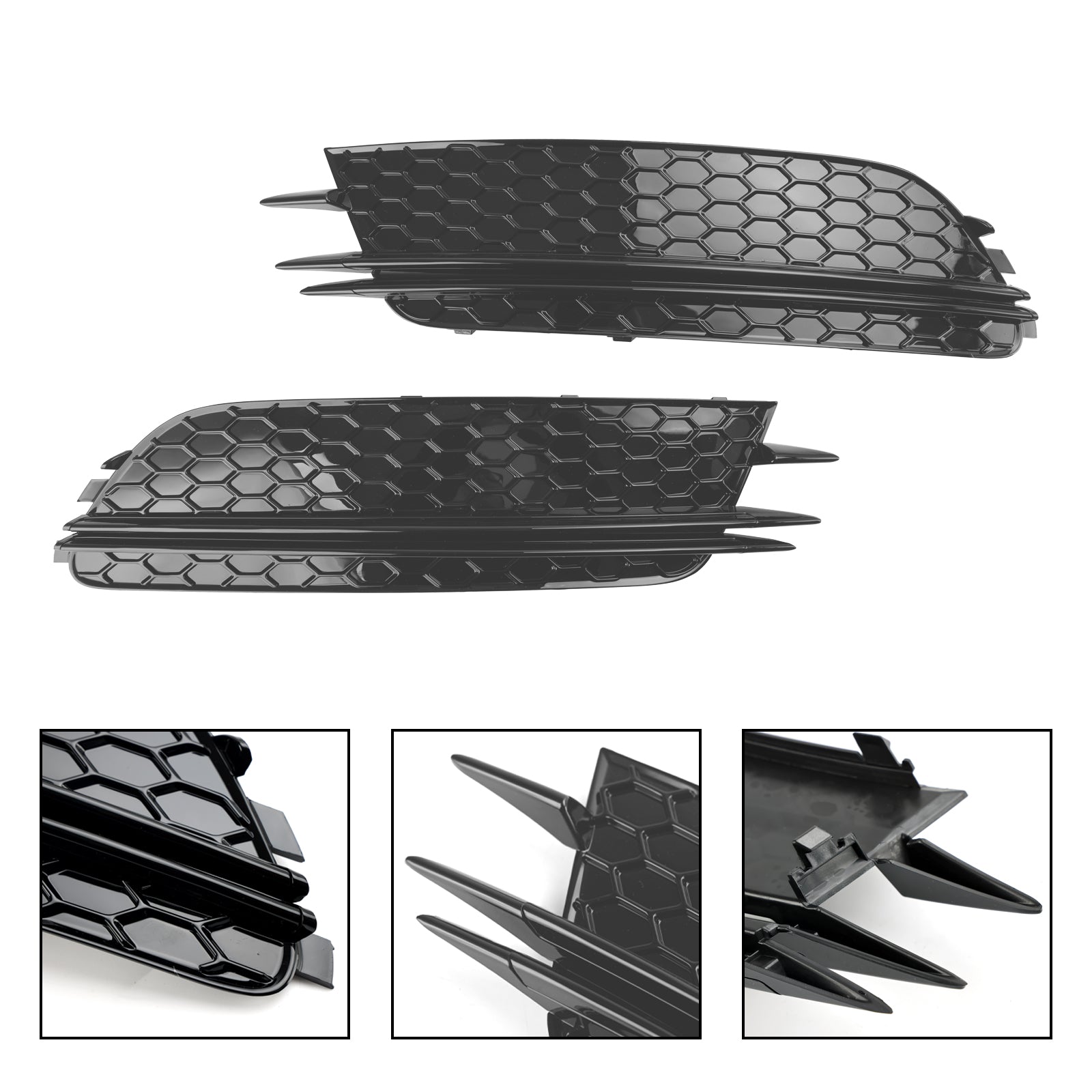 Audi 2012-2015 A6 C7 2 piezas cubierta de luz antiniebla delantera bisel parachoques rejilla