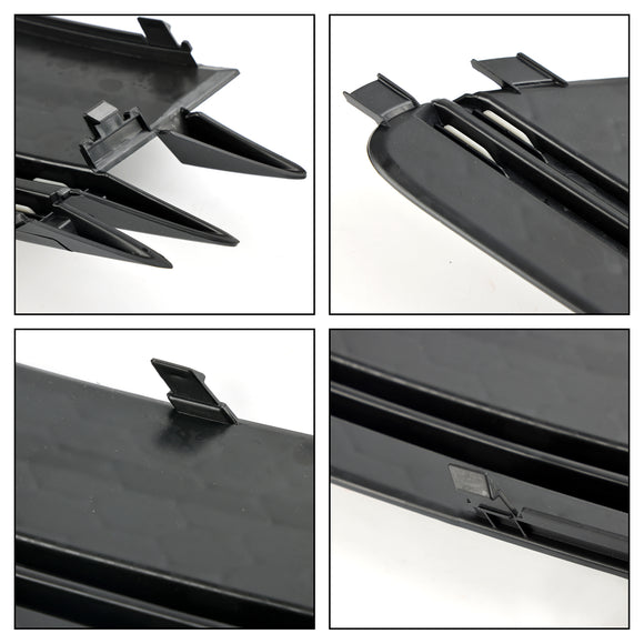 Audi 2012-2015 A6 C7 2PCS Front Fog Light Cover Bezel Black Chrome Grille