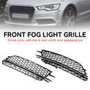 Audi 2012-2015 A6 C7 2PCS Front Fog Light Cover Bezel Black Chrome Grille-38
