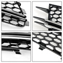 Audi 2012-2015 A6 C7 2PCS Front Fog Light Cover Bezel Black Chrome Grille-37