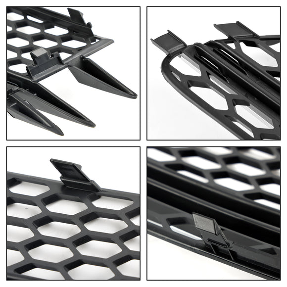 Audi 2012-2015 A6 C7 2PCS Front Fog Light Cover Bezel Black Chrome Grille