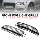 Audi 2012-2015 A6 C7 2PCS Front Fog Light Cover Bezel Black Chrome Grille-42