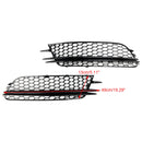Audi 2012-2015 A6 C7 2PCS Front Fog Light Cover Bezel Black Chrome Grille-35