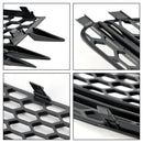 Audi 2012-2015 A6 C7 2PCS Front Fog Light Cover Bezel Black Chrome Grille-45