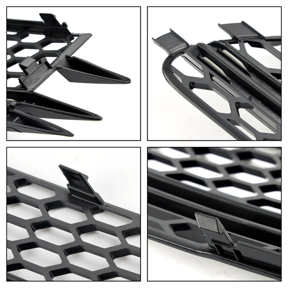 Audi 2012-2015 A6 C7 2PCS Front Fog Light Cover Bezel Black Chrome Grille