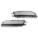Audi 2012-2015 A6 C7 2PCS Front Fog Light Cover Bezel Black Chrome Grille-34