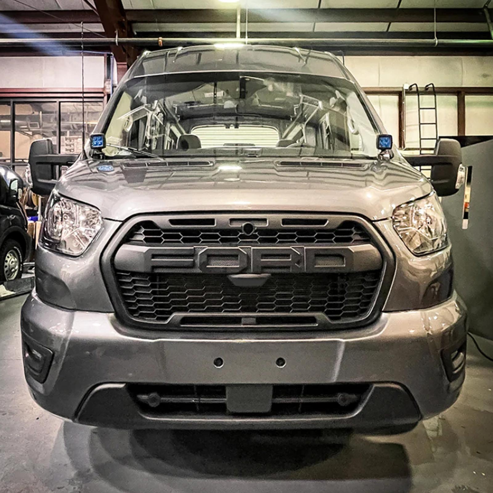 2019-2024 Ford Transit MK8 Trail Raptor Style Front Bumper Grill Replacement Matte Black Raptor Style Grille