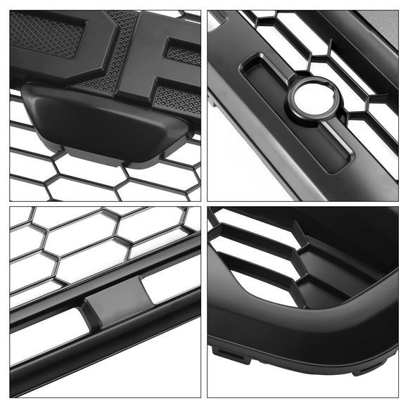 Parrilla Raptor | Tránsito Ford MK8 | 2020-2025 | Negro brillante | Parrilla de panal de parachoques delantero con letra
