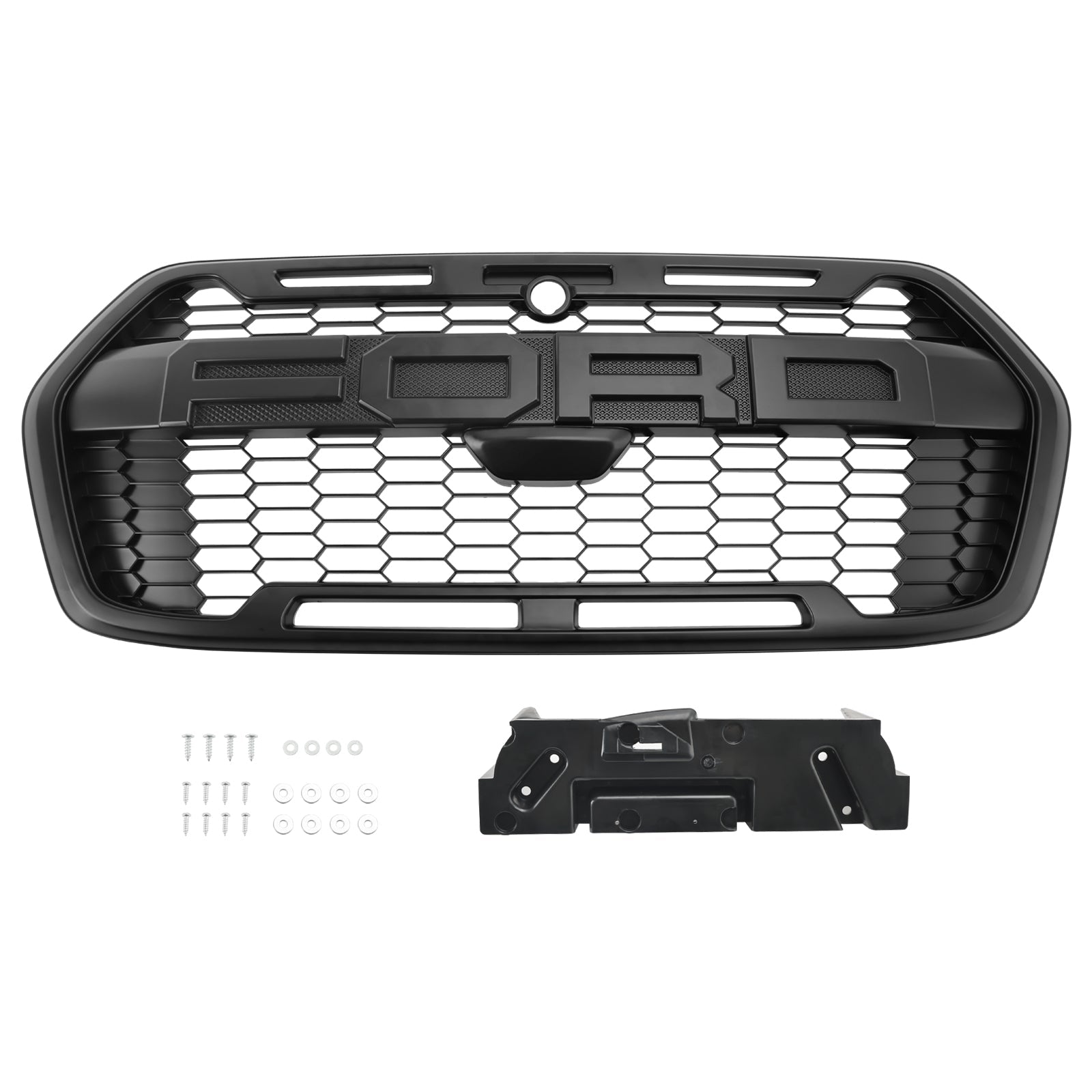 Reemplazo de rejilla de parachoques delantero estilo Raptor Trail para Ford Transit MK8 2019-2024, color negro mate