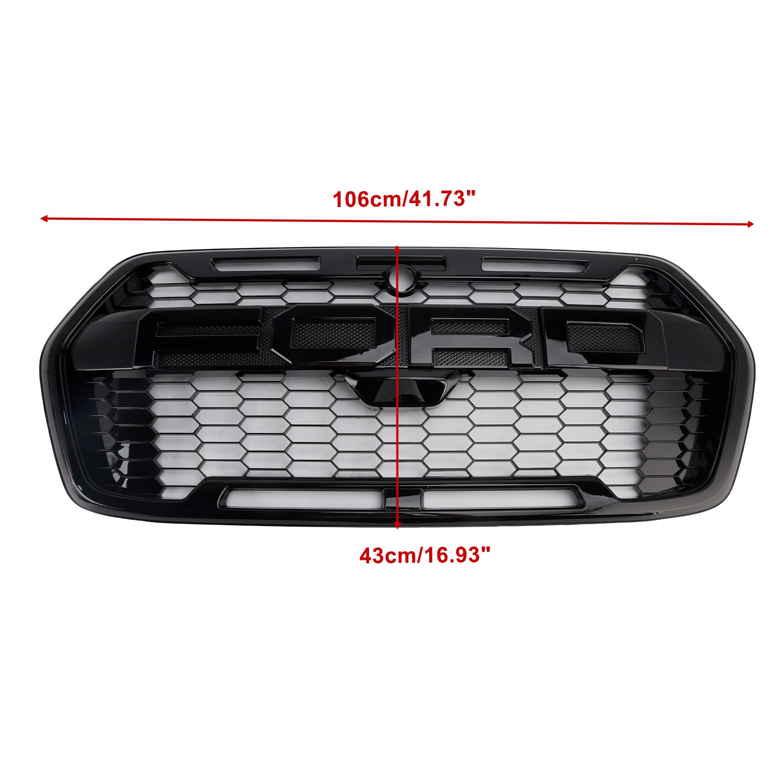 Raptor Grille | Ford Transit Mk8 | 2020-2025 | Mate/negro brillo | Grill de panal del parachoques delantero con letra