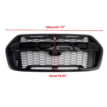 2019-2025 Ford Transit MK8 Raptor Style Grille Gloss Black Front Bumper Replacement Grill - 0