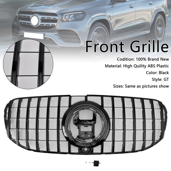 2020-2023 Mercedes Benz GLS Class X167 GTR Style Grill Front Bumper Glossy Black Replacement Grile