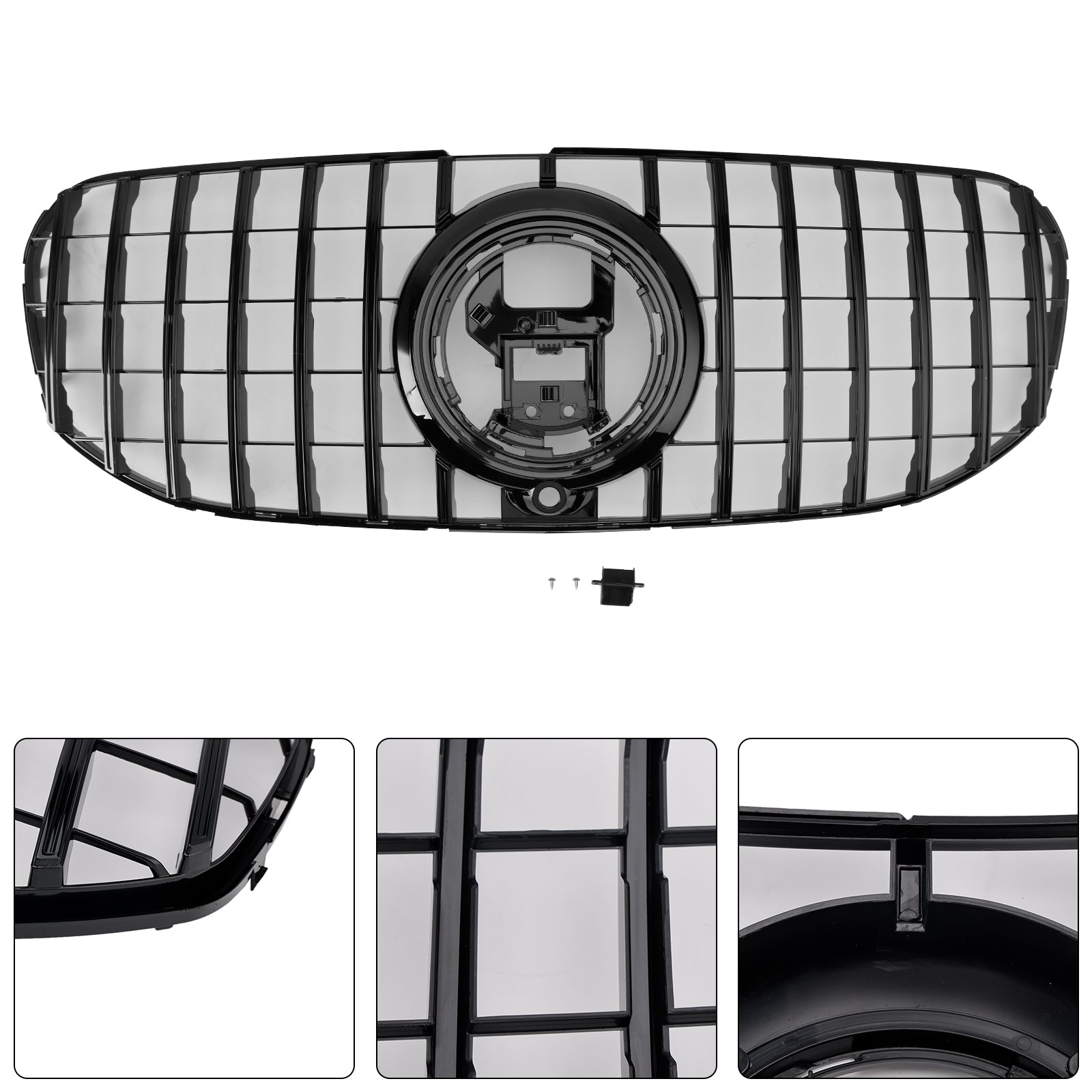 2020-2023 Mercedes Benz GLS Klasse X167 GTR Style Grill Front Stoßfänger glänzend schwarzer Ersatz Gril