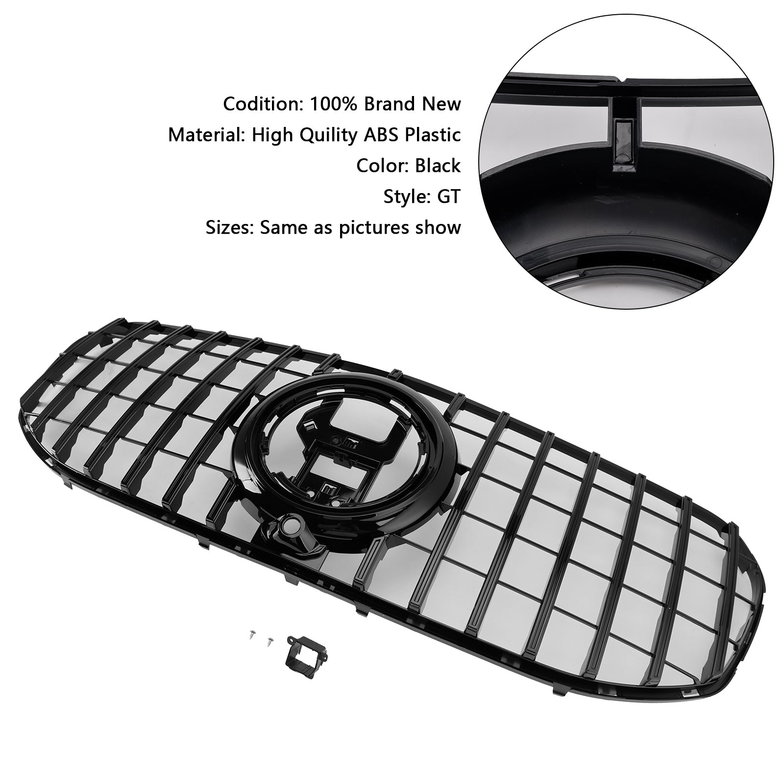 2020-2023 Mercedes Benz GLS Klasse X167 GTR Style Grill Front Stoßfänger glänzend schwarzer Ersatz Gril