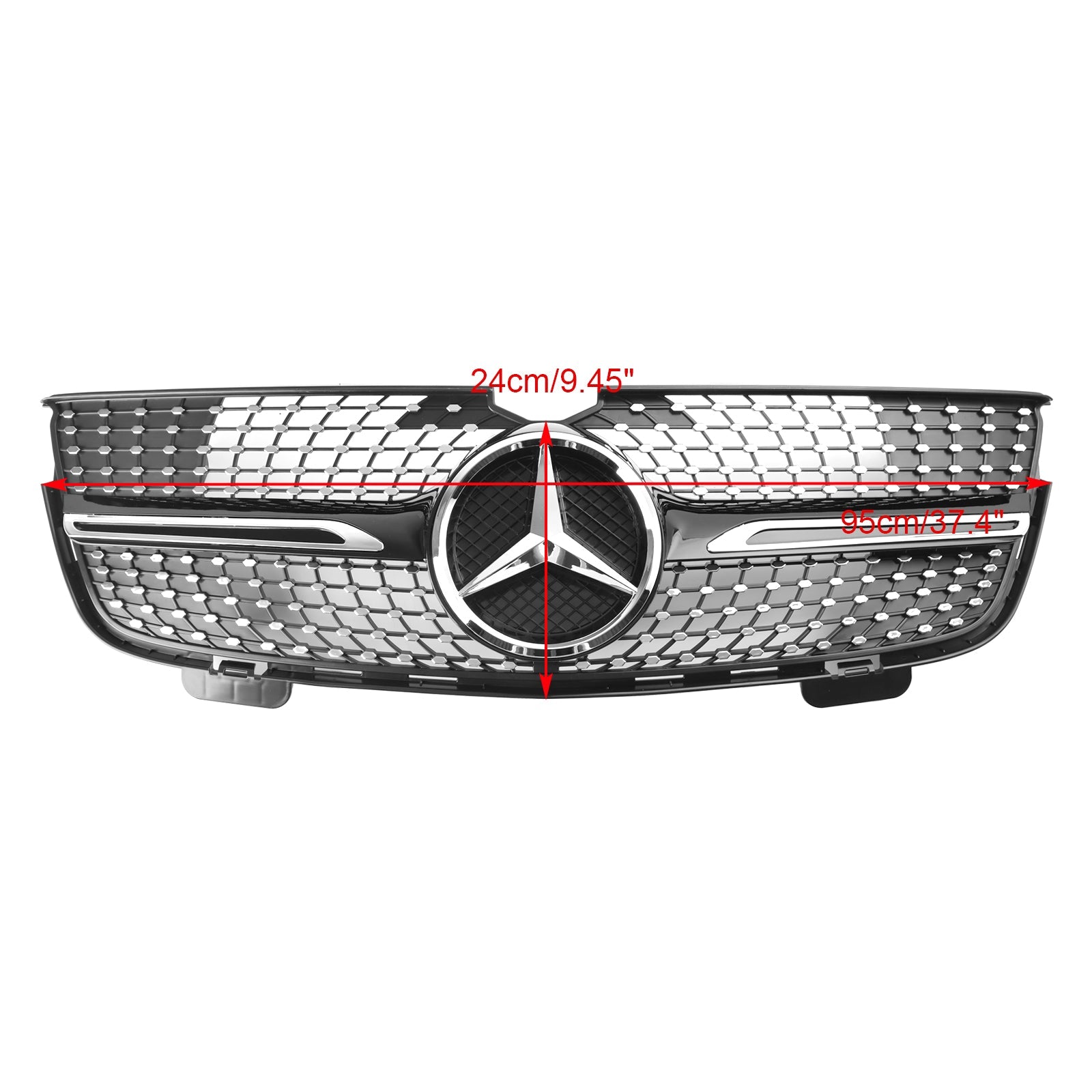 Grille de pare-chocs avant en diamant chromé Mercedes Benz 2007-2009 Classe GL X164 GL320 GL450 GL350