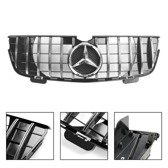 Mercedes Benz GL-Class X164 GL320 2007-2009 GT Grade do para-choque dianteiro Estilo GTR Grade preta cromada