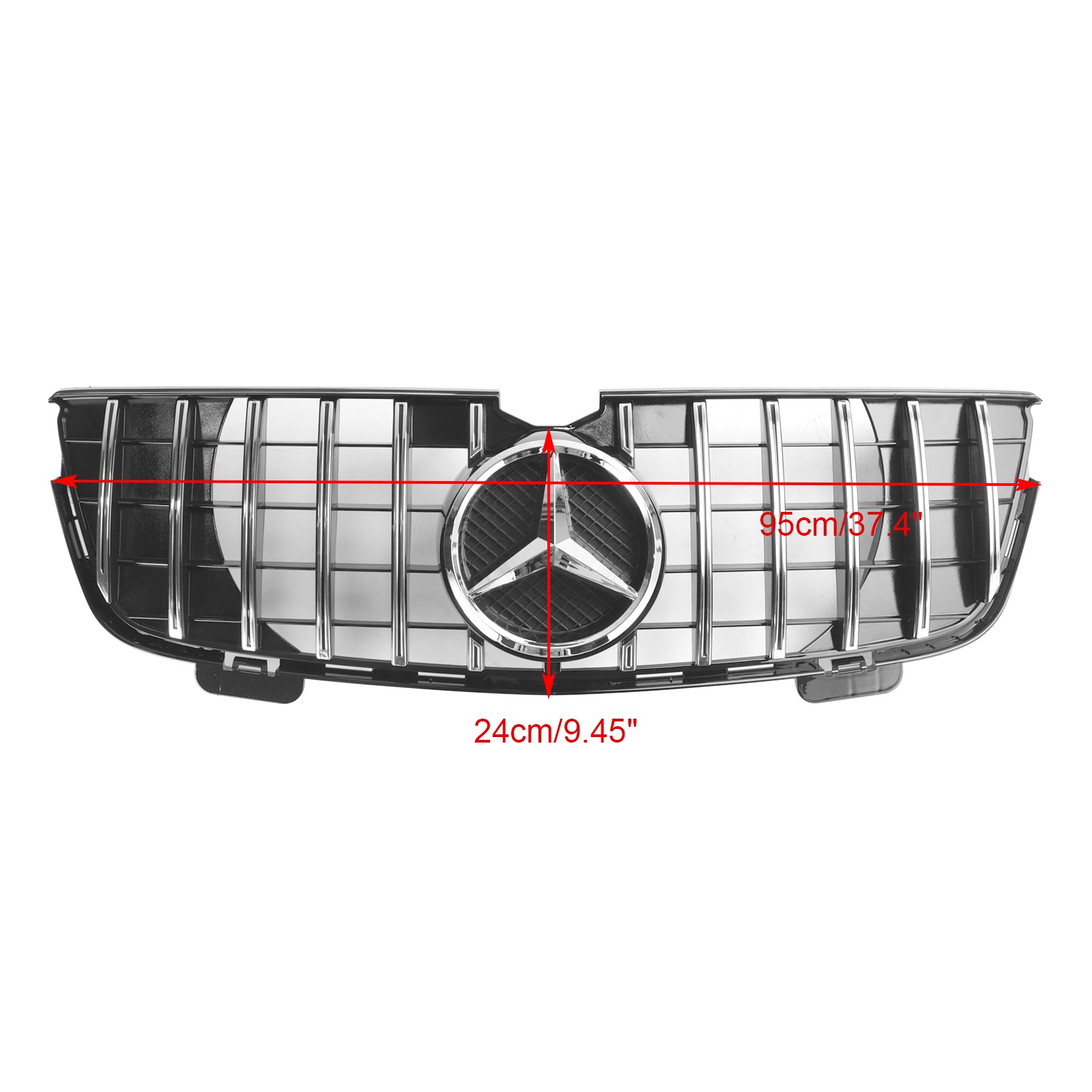 Grille de pare-chocs avant noire chromée Mercedes Benz Classe GL X164 GL450 2007-2009 GT