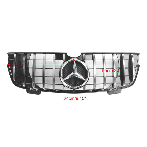 Mercedes Benz GL-Class X164 GL320 2007-2009 GT Grade do para-choque dianteiro Estilo GTR Grade preta cromada