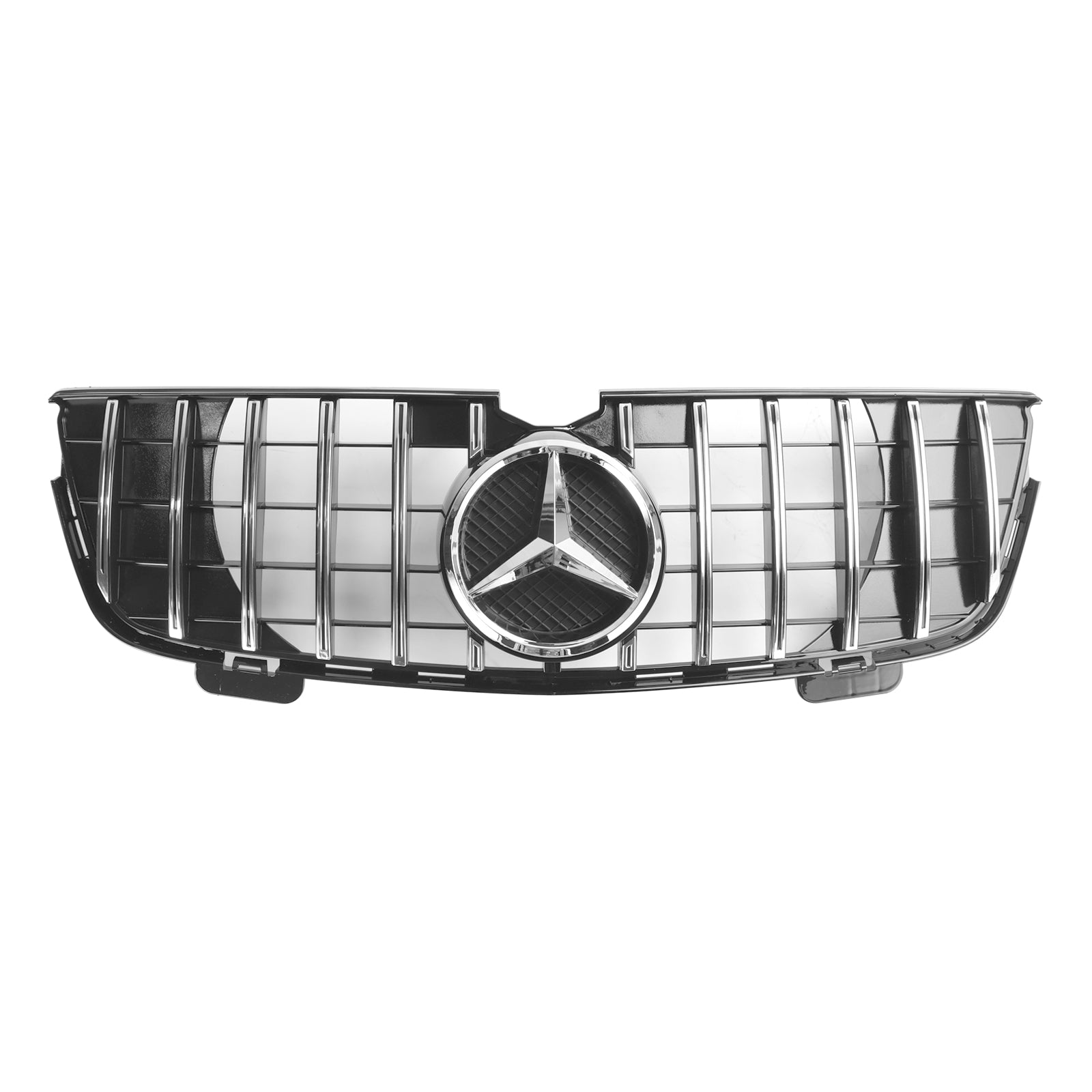 Parrilla delantera para parachoques Mercedes Benz Clase GL X164 GL320 2007-2009 GT, estilo GTR, rejilla cromada negra