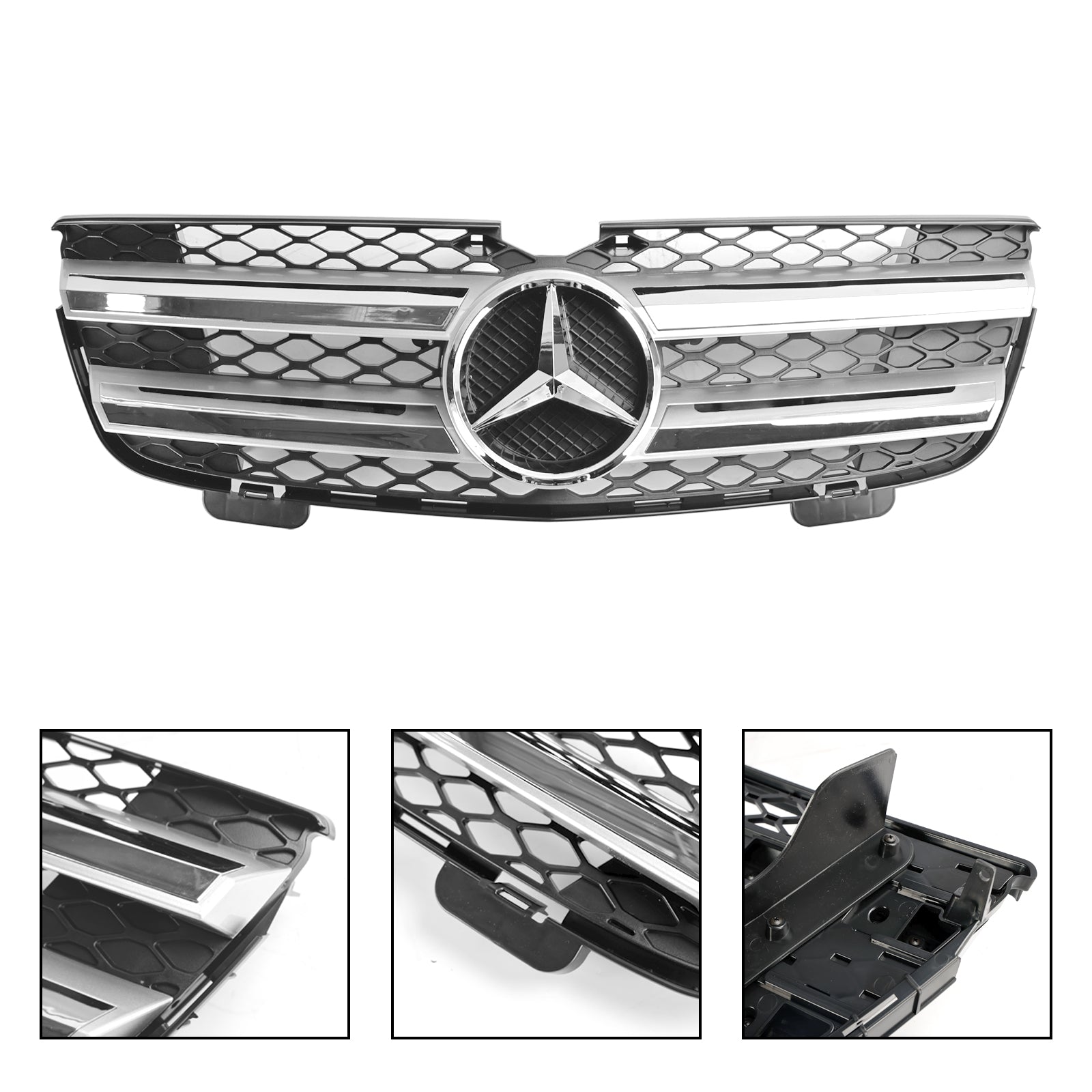 Grille de pare-chocs avant de remplacement chromée noire pour Mercedes Benz Classe GL X164 GL350 2007-2009