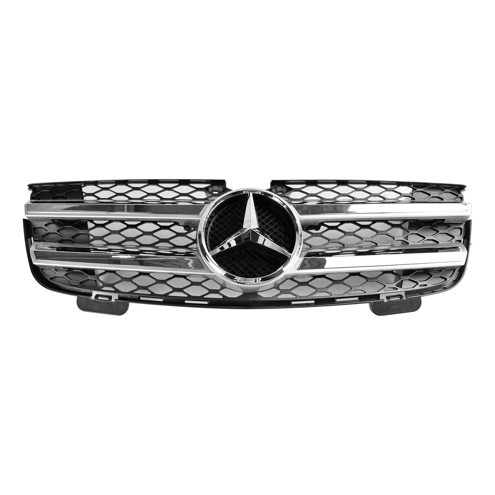 Parachoques delantero con rejilla cromada y dos aletas con emblema para Mercedes Benz Clase GL X164 2007-2009