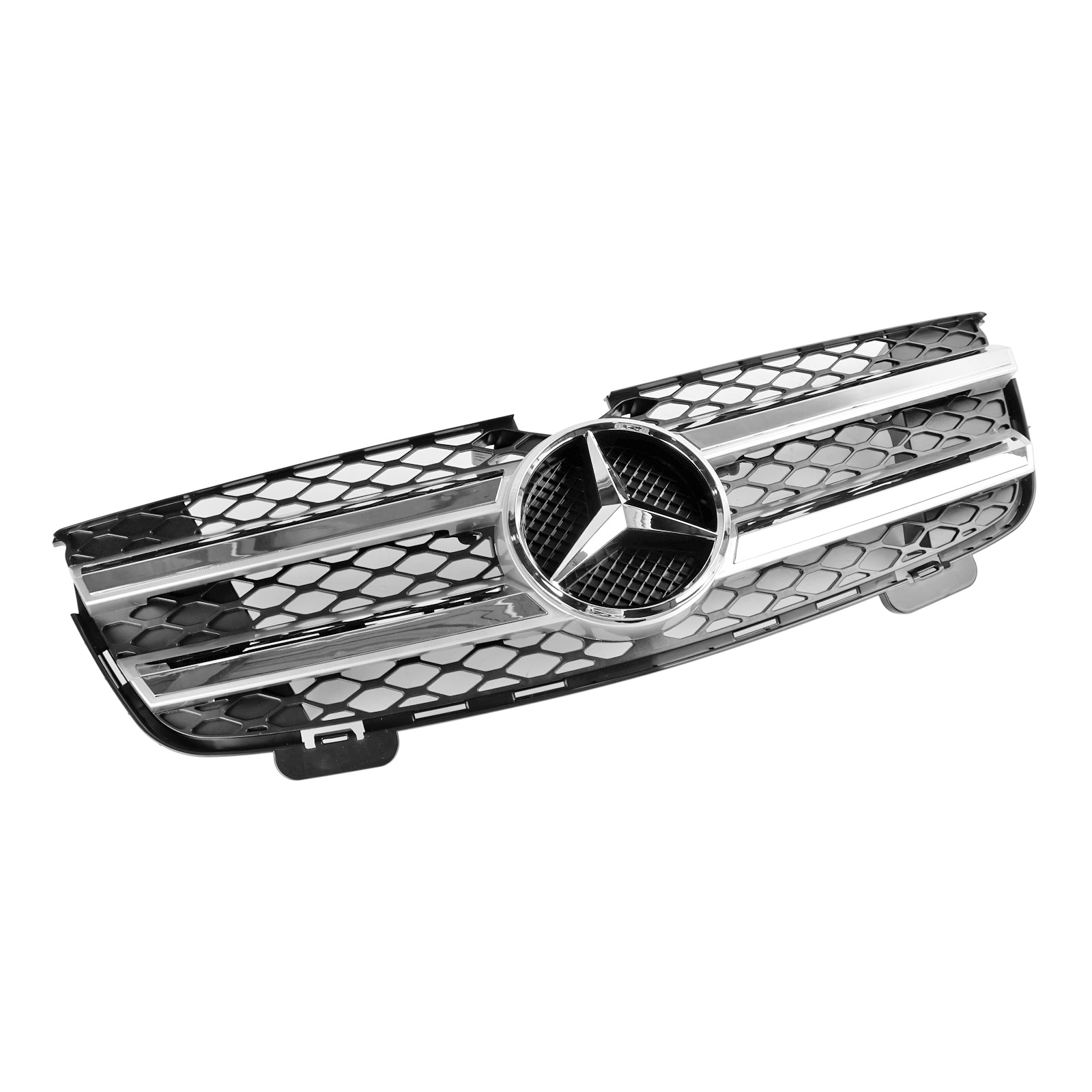 Parrilla de parachoques delantera cromada negra de repuesto para Mercedes Benz Clase GL X164 GL350 2007-2009