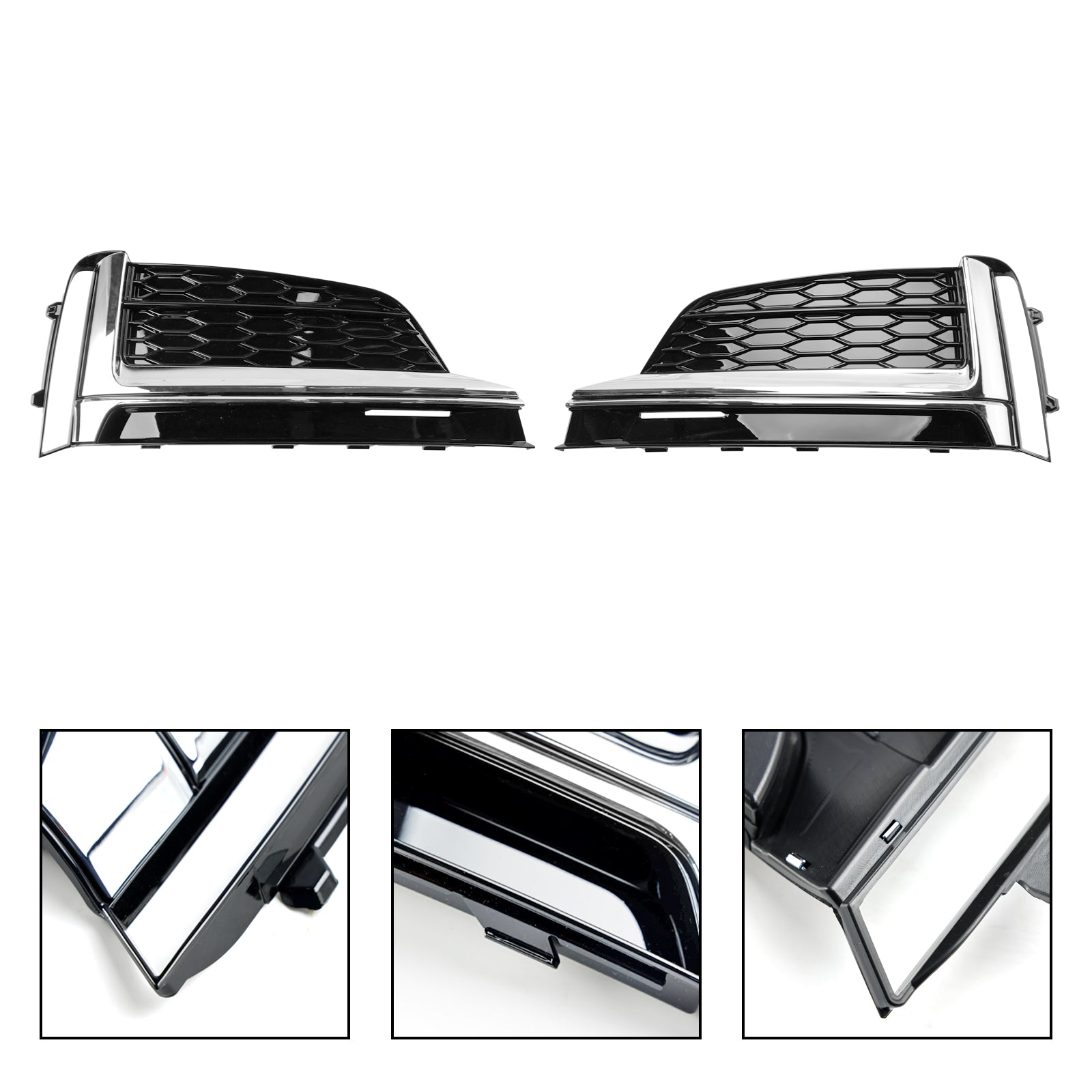 2018-2019 Audi A5 S-Line S5 Cabriolet/Coupe/Sportback 2pcs Front Bumper Fog Light Grille Cover Trim