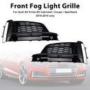 2017-2019 Audi A5 S-Line/S5 B9 Griglia fendinebbia a nido d'ape 2 pezzi Copertura inferiore paraurti anteriore Griglia nera-10