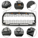 Parrilla Raptor | 2015-2017 | Ford F150 | Negro/Gris | Parrilla de panal de parachoques delantero con LED-6