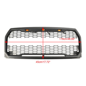 Raptor Style Grill For 2015-2017 Ford F150 Front Bumper Replacement Black Grille W/ LED & FORD Letter - 0