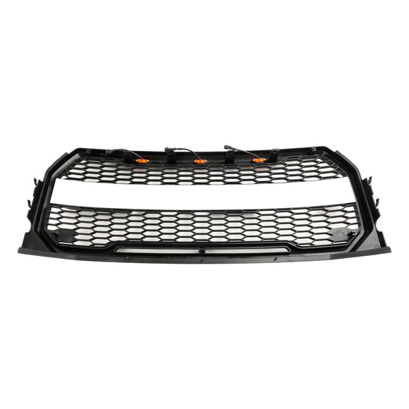 Parrilla Raptor | 2015-2017 | Ford F150 | Negro/Gris | Parrilla de panal de parachoques delantero con LED