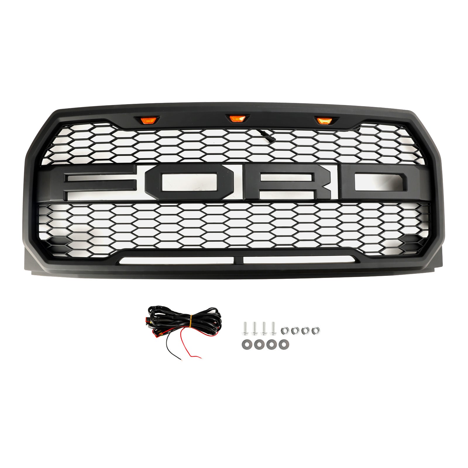 Raptor Grille | 2015-2017 | Ford F150 | Negro/gris | Grill de panal del parachoques delantero con LED