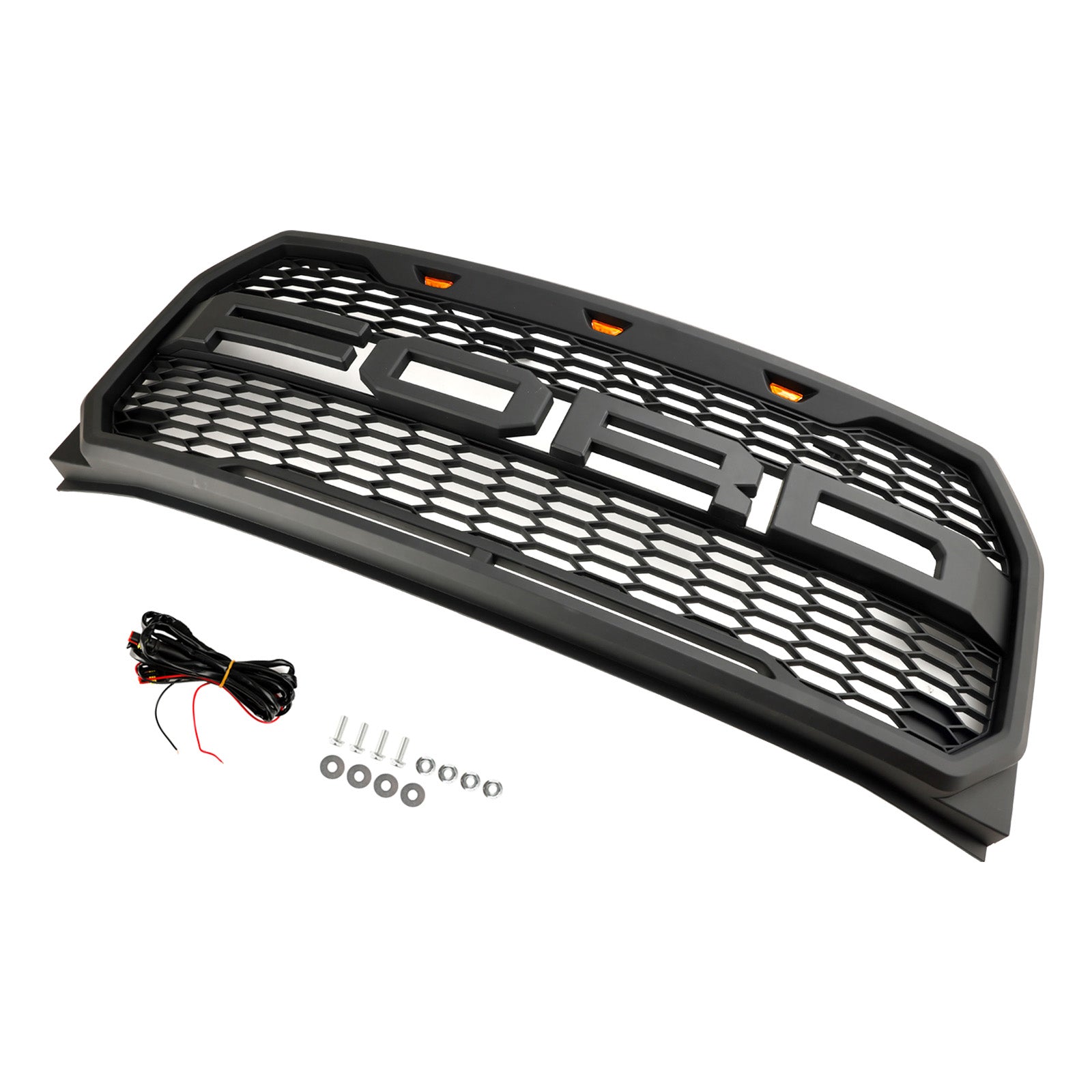 Raptor Grille | 2015-2017 | Ford F150 | Negro/gris | Grill de panal del parachoques delantero con LED