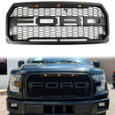 Parrilla estilo Raptor para Ford F150 2015-2017, repuesto de parachoques delantero, parrilla negra con LED & Carta-1