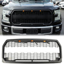 Parrilla Raptor | 2015-2017 | Ford F150 | Negro/Gris | Parrilla de panal de parachoques delantero con LED-2