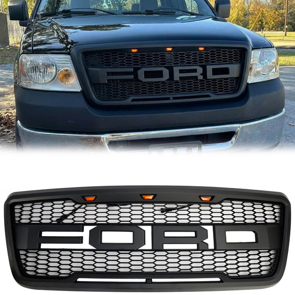 Ford F150 | 2004-2008 | Raptor Style Grill | Mattamusta | Etupuskurin vaihtosäleikkö W/ LED