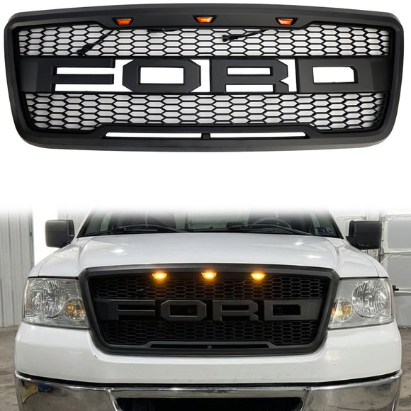 Ford F150 | 2004-2008 | Raptor Style Grill | Mattamusta | Etupuskurin vaihtosäleikkö W/ LED