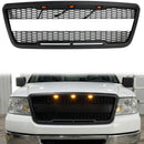 Raptor Style Grille For Ford F150 2004-2008 Front Bumper Black / Gray Grille W/LED & FORD Letter-13