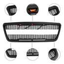 Raptor Style Grille For Ford F150 2004-2008 Front Bumper Black / Gray Grille W/LED & FORD Letter-17