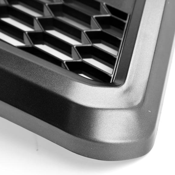 Ford F150 2004 2005 2006 2007 2008 Raptor Style Front Grill Mesh Hood Gray Black Grille With LED Light + FORD Letter